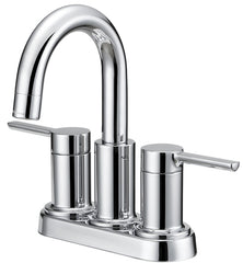 2 handles and 60 psi pressure for bathroom sink water delivery; chrome color."