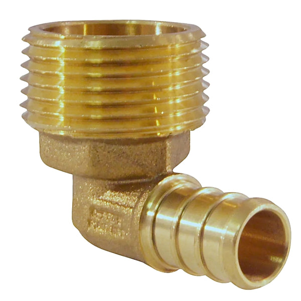 1/2 in. Brass PEX Barb x 3/4 in. Male Pipe Thread Adapter 90-Degree Elbow APXME1234