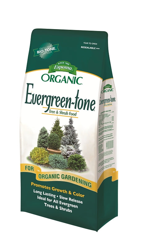 Espoma Organic Evergreen-Tone 4-3-4 Natural & Organic Fertilizer and Plant Food for Evergreen Trees & Shrubs. 8 lb. Bag. Use for Planting & Feeding to Promote Optimum Growth ET8