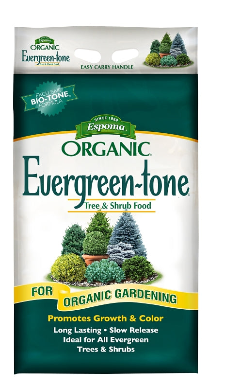 Espoma Organic Evergreen-Tone 4-3-4 Natural & Organic Fertilizer and Plant Food for Evergreen Trees & Shrubs. 18 lb. Bag. Use for Planting & Feeding to Promote Optimum Growth ET18