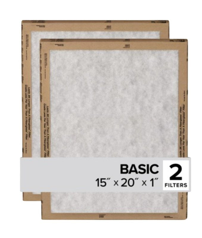 Filtrete 15 in. W X 20 in. H X 1 in. D Synthetic 5 MERV Flat Panel Filter 2 pk
