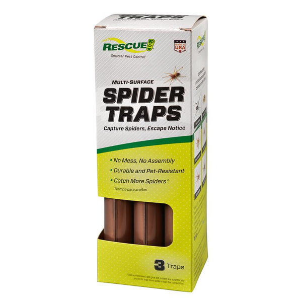 RESCUE! Spider Traps - Catches Brown Recluse, Hobo Spiders, Black Widows & Wolf Spiders - 3 Traps ST3-BB4