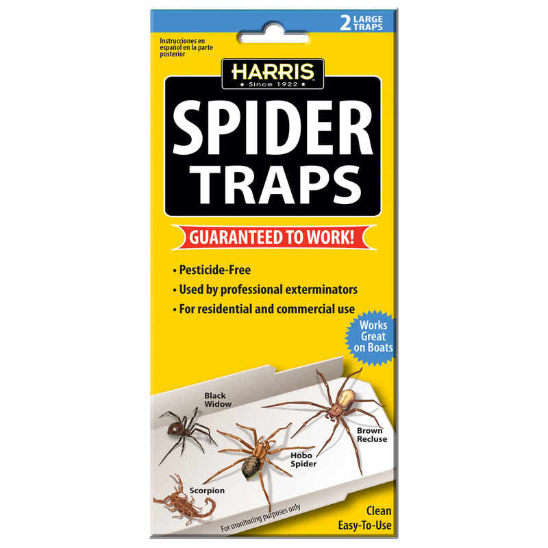 Harris Spider Glue Traps, Pesticide Free (2-Pack), Kills Brown Recluse, Hobo Spider, Black Widow and More