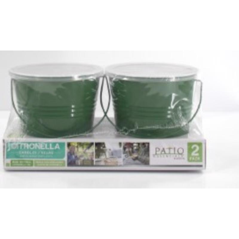 Patio Essentials 10 Oz Citronella Candle Bucket, Assorted Colors, (10 oz.Each/6 Packs of 2/12 Total Candles) - 21108P-2