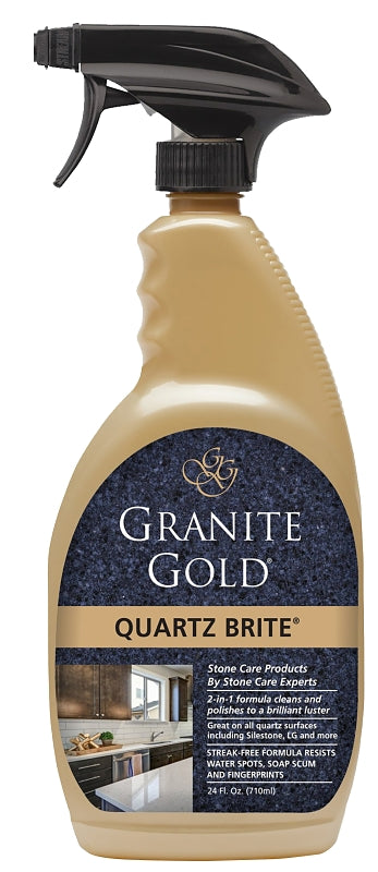 Granite Gold GG0069 Quartz Brite Spray Deeps Cleans and Polishes Quartz Surfaces, 24 Ounce