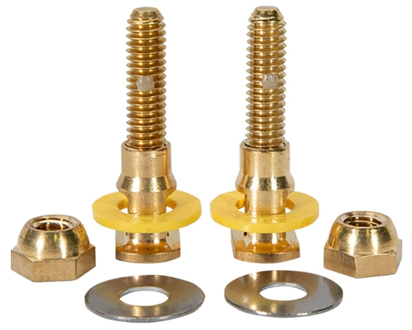 Fluidmaster 7110A-001-P10 Setfast Self-Adjusting Toilet Bowl to Floor Bolts, Brass