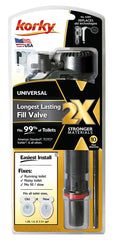 Korky QuietFILL 2X Long Life Toilet Fill Valve - Universal Fits 99% of Toilets - Easy Height Adjust for Fast Install, 528X 528XBP