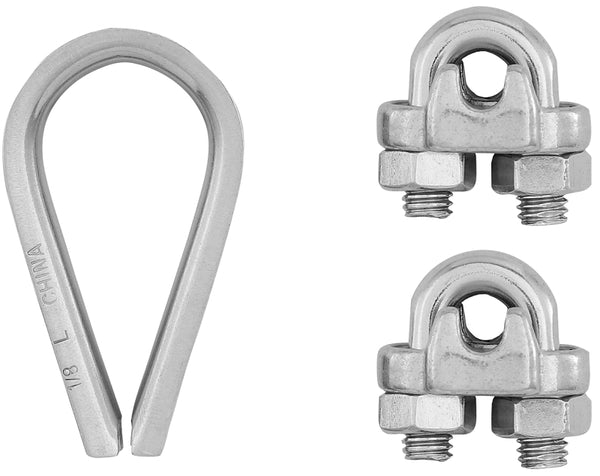 National Hardware N100-349 Cable Clamp Kit, Stainless Steel