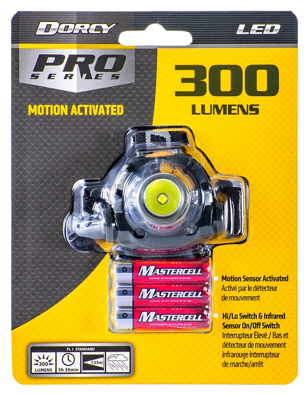 Dorcy 200 Lumen Lightweight Motion Sensor LED Headlight with Motion Sensor Mode and Pivoting Head (41-2104)
