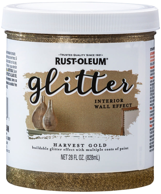 Rust-Oleum 360218 Glitter Interior Wall Paint, 28 oz, Harvest Gold, (Pack of 1)