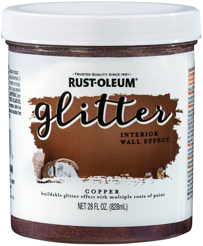 Rust-Oleum 360222 Glitter Interior Wall Paint, 28 oz, Copper, 12 Fl Oz (Pack of 1)