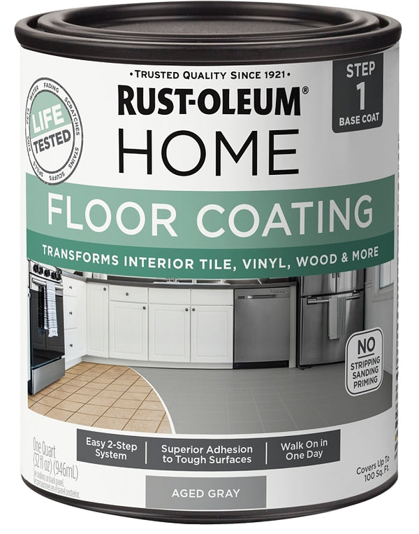Rust-Oleum 365929 Floor Coating Base Coat Aged Gray Quart