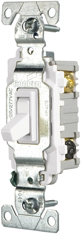 EATON Wiring CSB315STW-SP-L 15-Amp, 120/277-Volt/AC Commercial Specification Grade 3-Way AC Toggle Switch, White