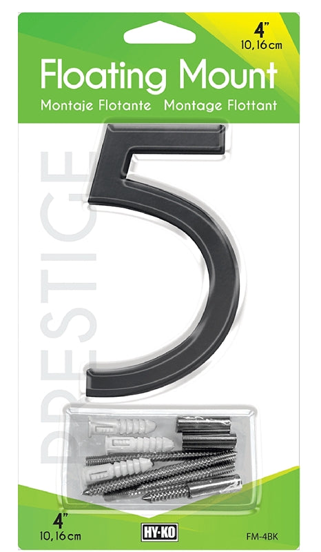 Hy-Ko 4" Black Floating Mount Number 5 (3 pcs.) FM-4BK/5