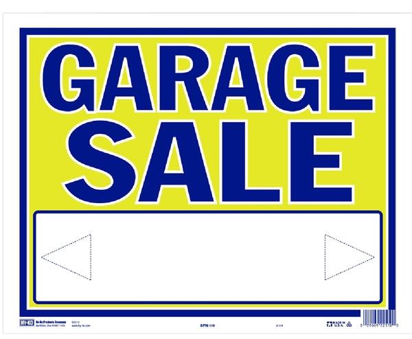 Hy-Ko Products Hy-Ko English Garage Sale Sign Polystyrene 14.5 in. H x 18.5 in. W SPN-110