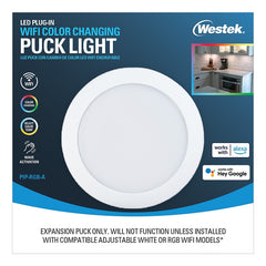 Westek PIP-RGB-A LED WiFi/Wave/RF Remote Controlled Expansion Plug-in Puck Under Cabinet Light