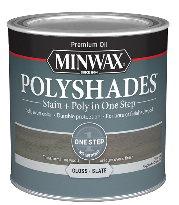 Minwax Polyshades Semi-Transparent Gloss Slate Oil-Based Stain/Polyurethane Finish 0.5 pt 214984444