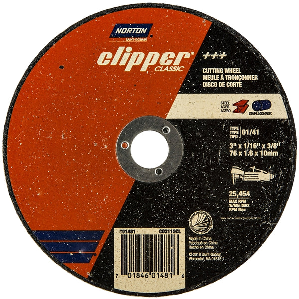 NORTON CLIPPER 70184601481 WHEEL CUT-OFF 3IN
