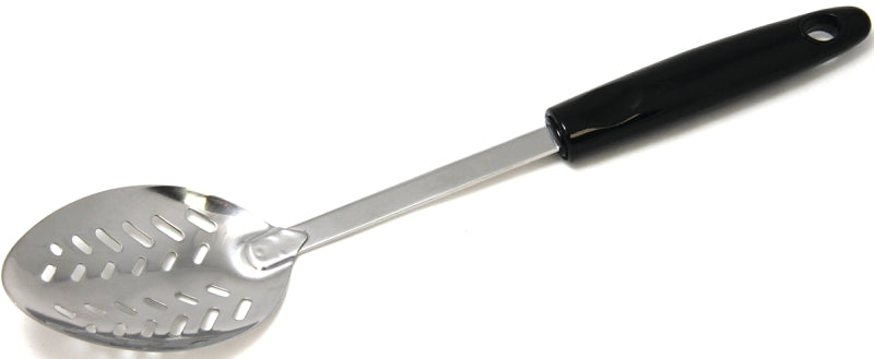 Chef Craft 12931 Select Stainless Steel Spoon Slotted, 12.75 inches, Black