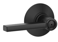 Schlage F40LAT622 F Series privacy door lever, Black