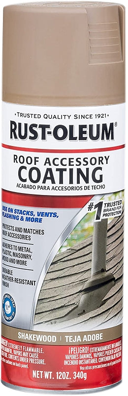 Rust-Oleum 285225 Roof Accessory Spray Paint 12 oz, Shakewood, 12 Ounce (Pack of 1), Tan