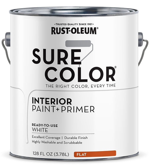 Rust-Oleum 380215 Sure Color Interior Wall Paint and Primer Flat White gal