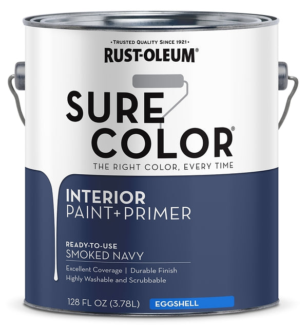 Rust-Oleum 380226 Smoked Navy Sure Color Interior Paint + Primer, Eggshell, 1 Gal