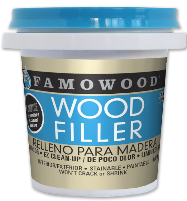 FamoWood 40042144 Latex Wood Filler - 1/4 Pint, White