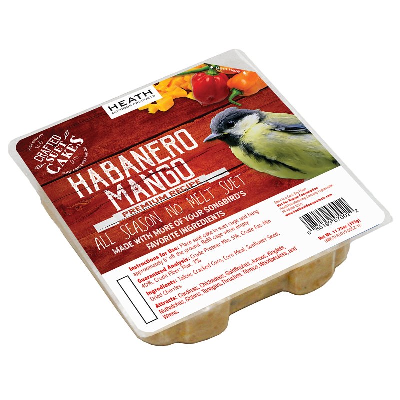 Heath Outdoor Products Habanero Mango Premium Crafted Suet Cake - 11.75 oz. 12 Pack