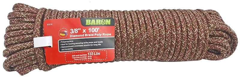 BARON MFG Rope Polyp DB CAMO 3/8INX100FT 52219