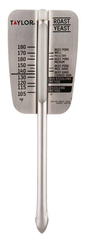 Taylor Roast & Yeast Thermometer Meat 105 To 185 Deg F 6-1/2" Overall10 5937N (10-Pack)