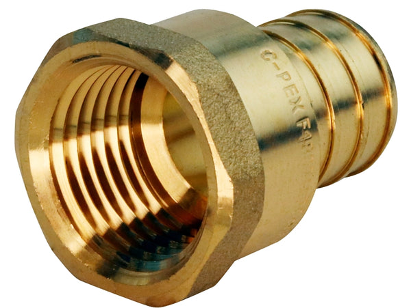 Apollo Apxfa3412 Pex Barb Adapter, 3/4 Inch X 1/2 Inch, Brass