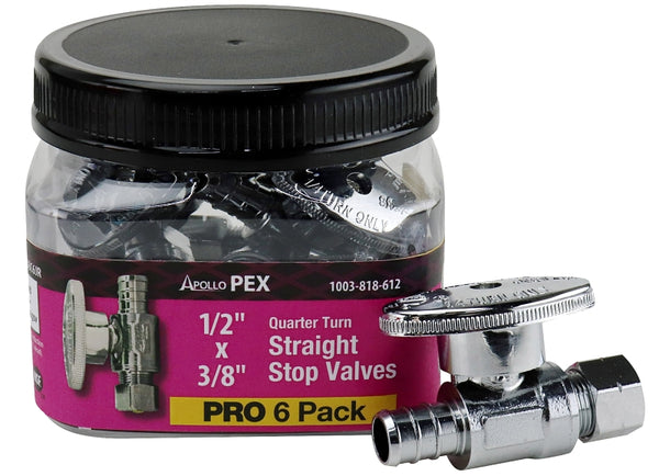 Apollo Valves APXVS1238C6JR Straight Stop Valve, Brass