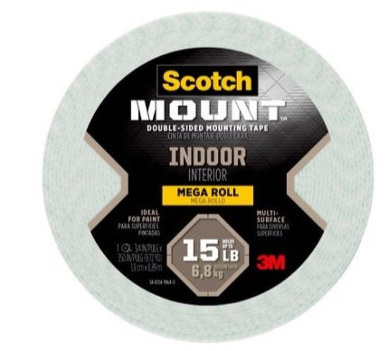 Scotch-Mount Indoor Double-Sided Mounting Tape, White, 1 Roll 110H-LONG-DC