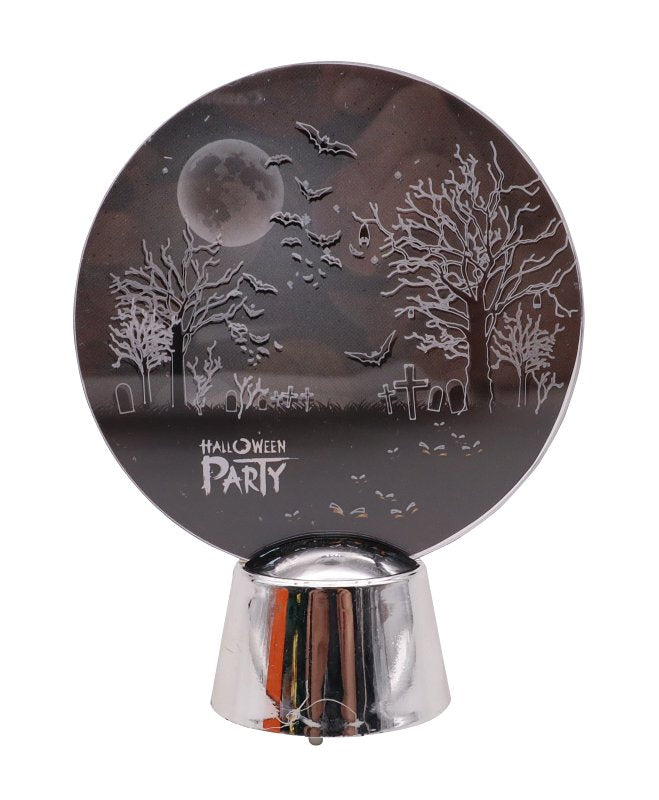 LED Luminous Acrylic Plate, 5-1/2 in H, Plastic, Black/Orange, Internal Light, Indoor, Outdoor