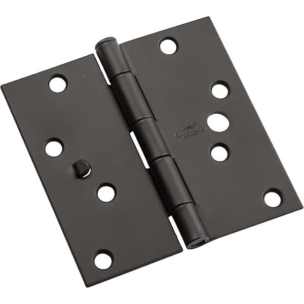 National Hardware V512 4" SQR Hinge with Security Stud 3/pk - Black N830-406 (5-Pack)