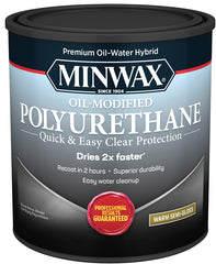 Minwax Water Based Oil-Modified Polyurethane, Warm Semi-Gloss, Clear, 1 Quart 63020