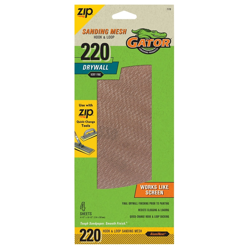 Ali Industries 134883 Mesh Sanding Drywall Hook & Loop - 220 Grit - Pack of 4