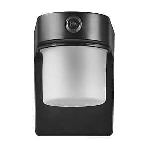 Globe Electric 19W Black Patio Light 1000 Lumens Hardwired Automatic Dusk to Dawn Outdoor Integrated LED Flood Light Security Light, Spotlight, Outside House Lights