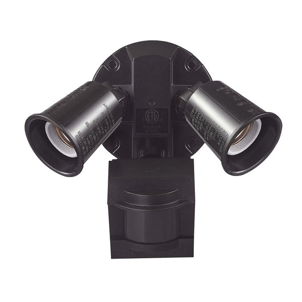 GLOBE Electric 240W Twin Head Motion Sensor Security Flood Light, 110° Detection, 60-Ft Range, Hardwired, Bronze Finish, Weather Resistant Outdoor Light, 17000268