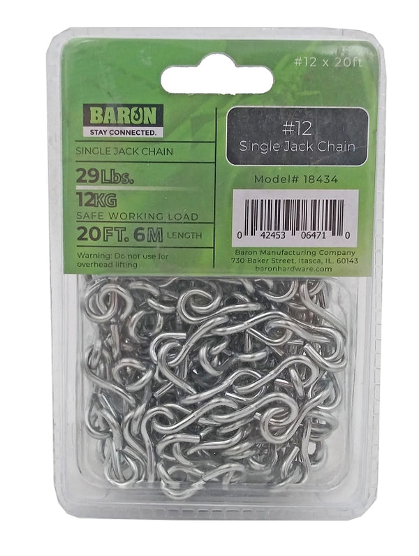 BARON MFG Chain Jack Single ZN NO12X20FT 18434