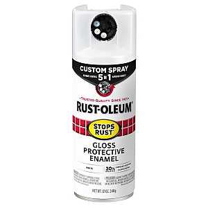 Rust-Oleum 376886 Stops Rust Custom Spray 5-in-1 Spray Paint, 12 oz, Gloss White