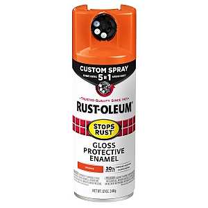 Rust-Oleum 376894 Stops Rust Custom Spray 5-in-1 Spray Paint, 12 oz, Gloss Orange, (Pack of 1)