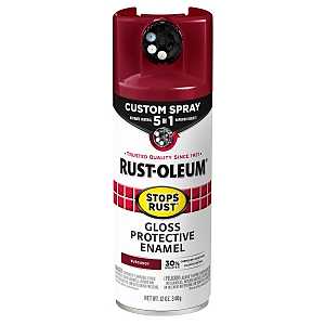 Rust-Oleum 376901 Stops Rust Custom Spray 5-in-1 Spray Paint, 12 oz, Gloss Burgundy