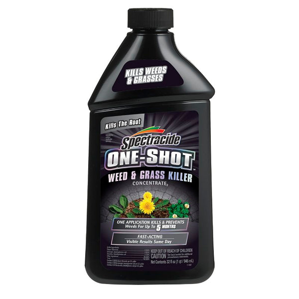 Spectracide One-Shot Weed & Grass Killer, 32 Ounce Concentrate, One Application Kills and Prevents Weeds for up to 5 Months HG-97188
