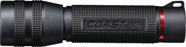 Coast GX20 1200 Lumen Waterproof Alkaline-Dual Power LED Flashlight with Twist Focus, Anti-Roll Cap and Textured Handle - Compatible with 4 x AAA Batteries (Included) or ZX750 Rechargeable Battery 30909