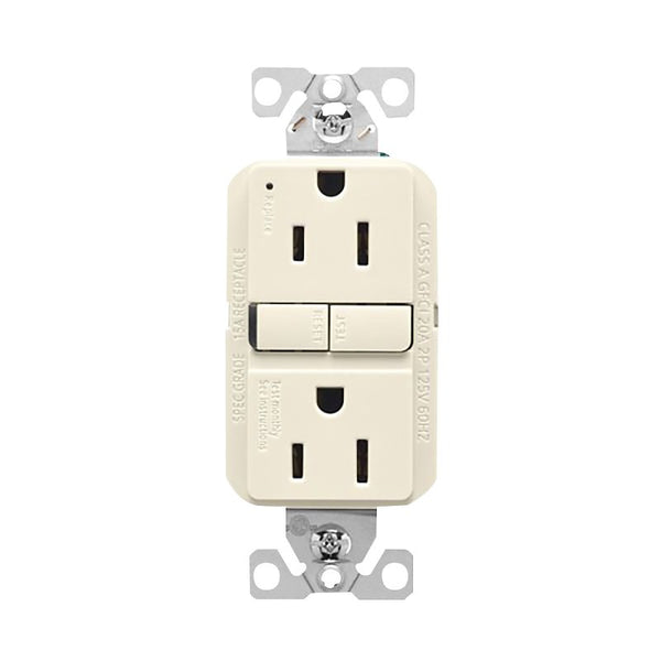 Eaton GF15LA GFCI Receptacle, Light Almond