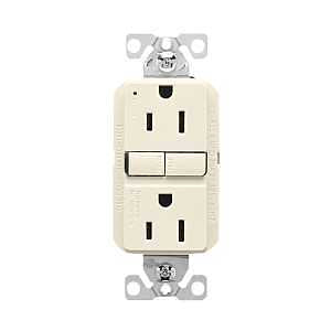 EATON Wiring VGF15LA-M 15-Amp 125-volt Specification Grade Duplex GFCI Receptacle, 5-15R Nema Rating, Light Almond