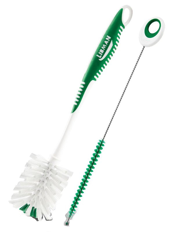 Libman 2.5 in. W Soft Bristle 6 in. Plastic/Rubber Handle Bottle and Straw Brush Set 1371