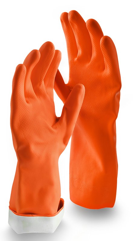 Libman 6033600 Latex Cleaning Gloves, Orange - Medium